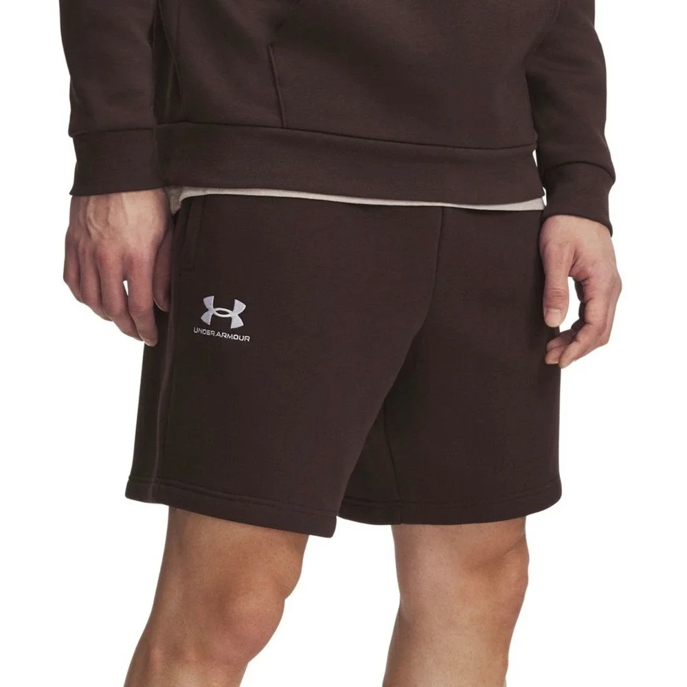 Under Armour‎ Mens XXL Icon Fleece Shorts Brown Loose Fit Athletic Pocket $50
